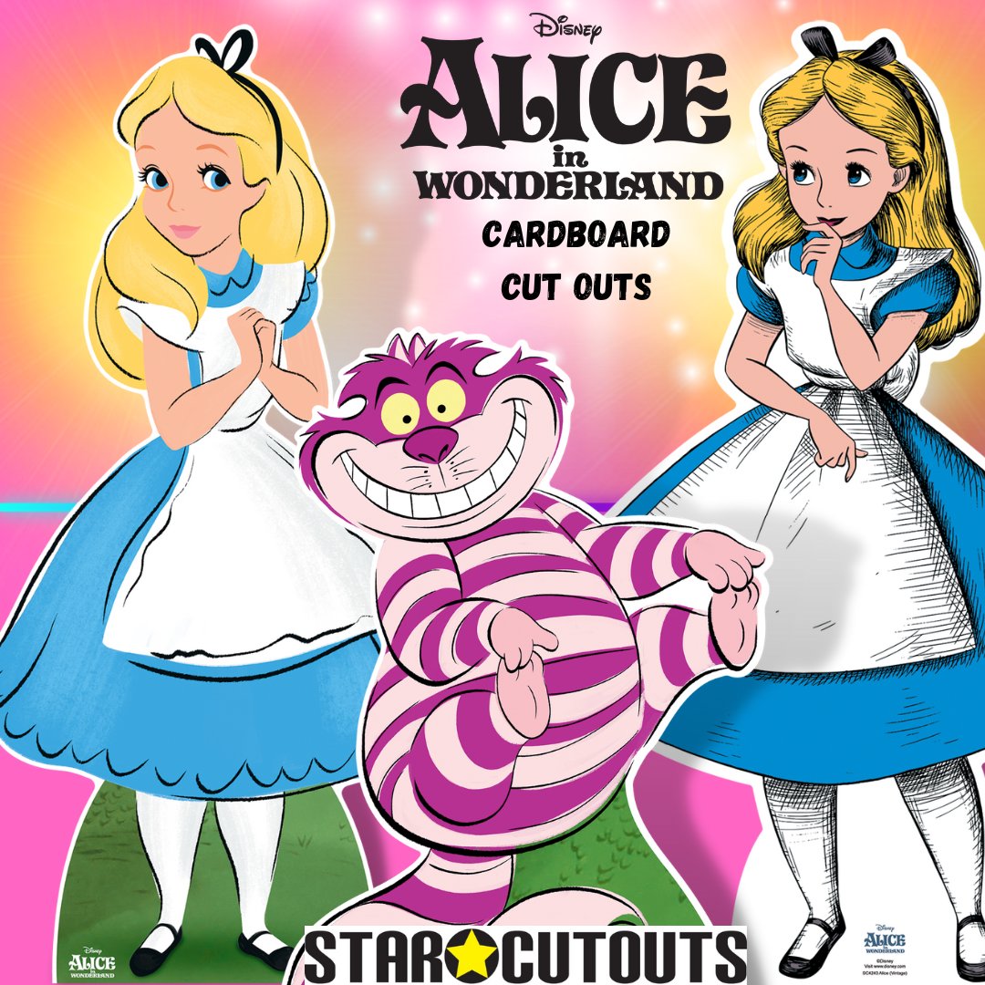 Alice In Wonderland Vintage Cardboard Cutout Disney Standee