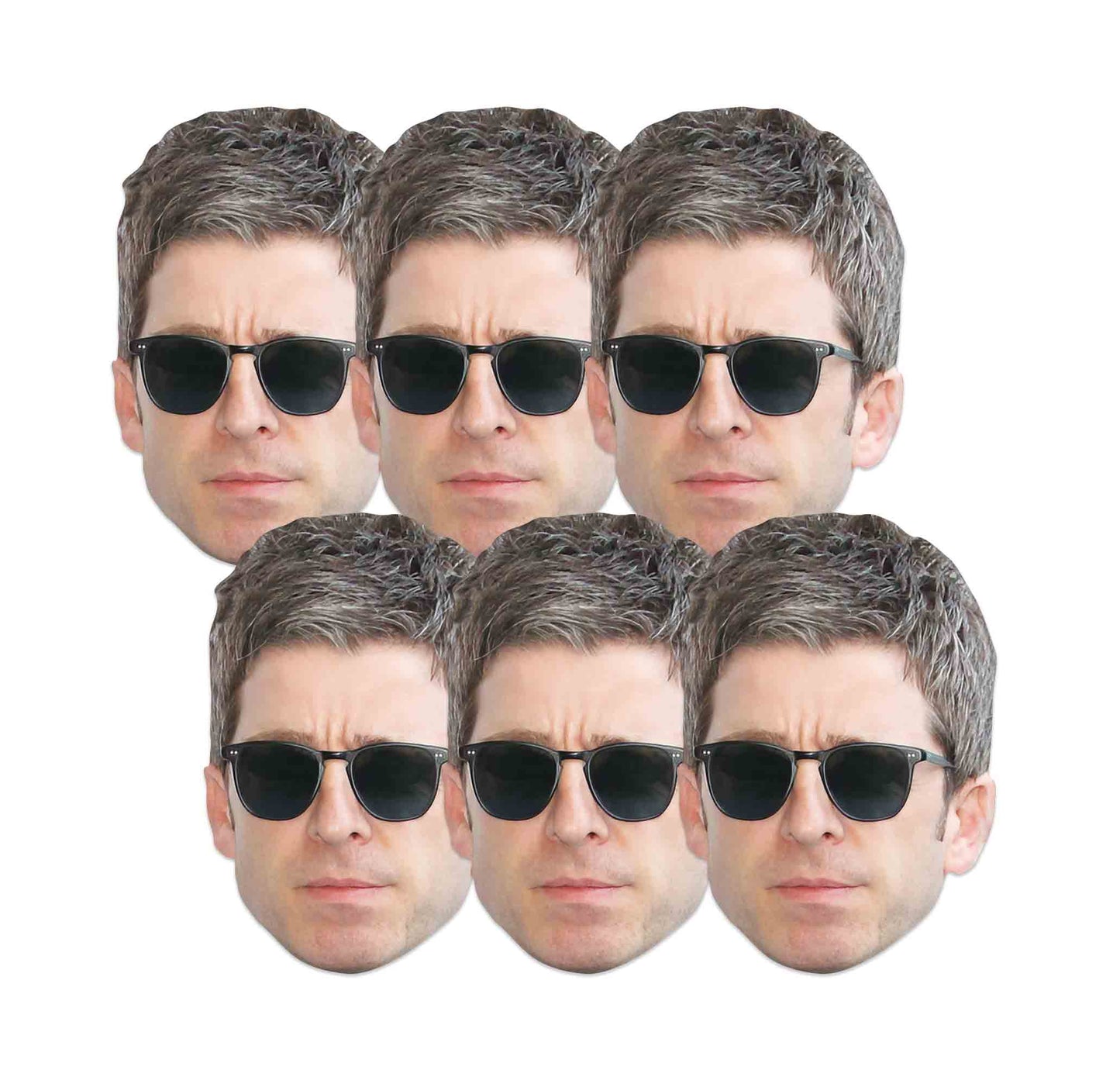CMP005 Noel Gallagher Masks Six Pack Cardboard Face Masks With Tabs and Elastic - mycardboardcutout
