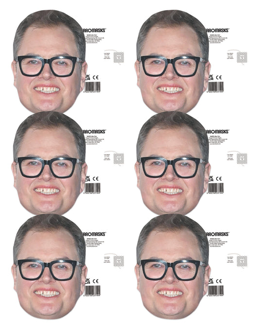 CMP012 Alan Carr Six Pack Of Masks - Includes Tabs and Elastic
