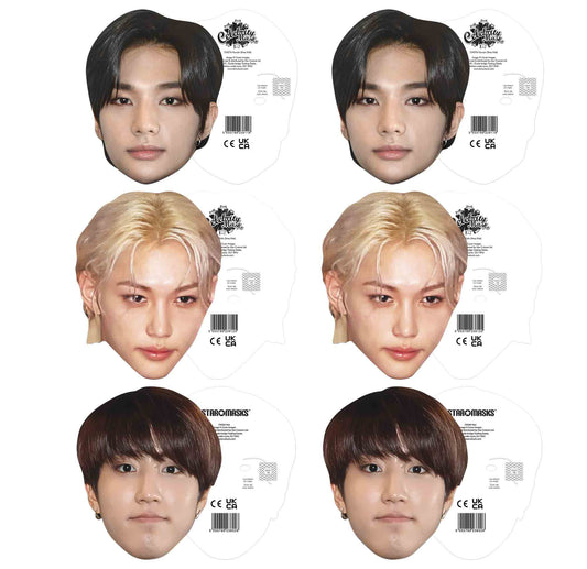 CMP21 Stray Kids Six Cardboard Face Masks - 2 x Felix, 2 x Han, 2 x Hyunjin