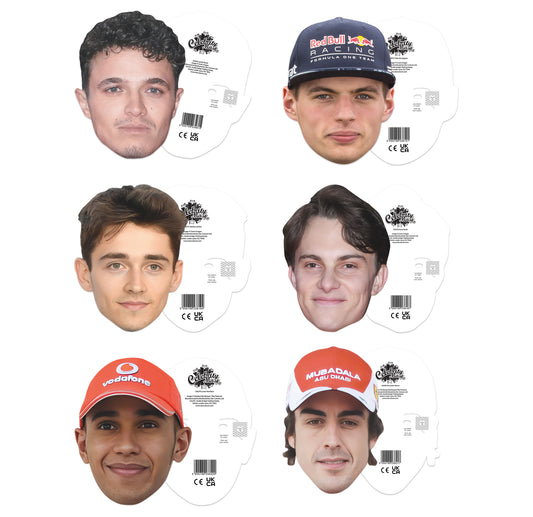 CMP22 Motor Racing Six Pack Includes :- Lando Norris, Max Verstappen, Charles LeClerc, Oscar Piastri, Lewis Hamilton & Fernando Alonso