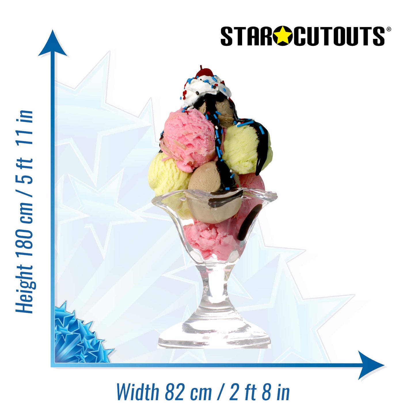 SC066 Ice Cream Sundae Cardboard Cut Out Height 180cm - mycardboardcutout