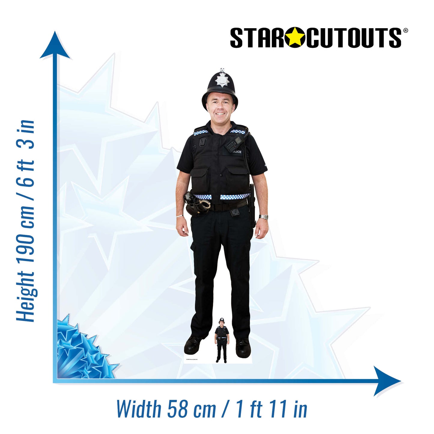 SC1098 Policeman (Bobby Hat) Cardboard Cut Out Height 190cm - mycardboardcutout