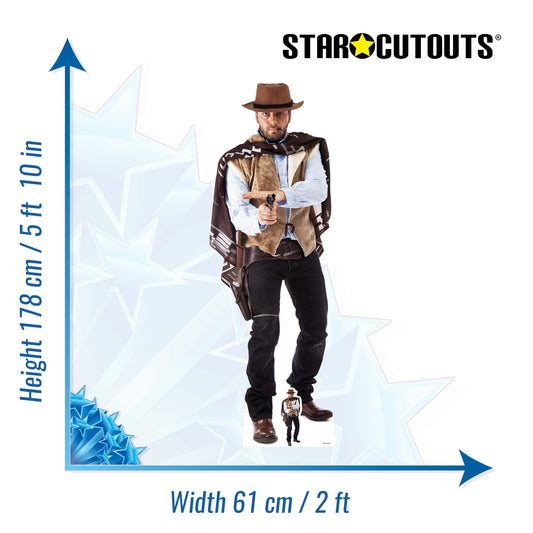 SC1117 Cowboy Cardboard Cut Out Height 178cm - mycardboardcutout