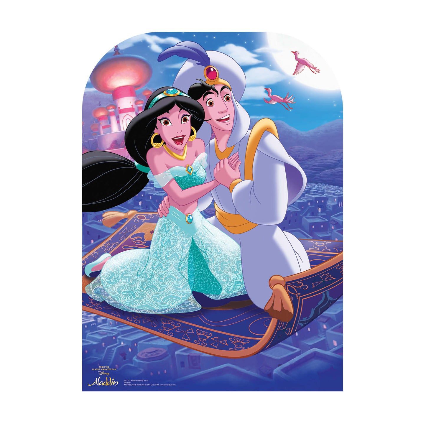 Aladdin Scene Magic Carpet Classic Cardboard Cut Out Height 130cm