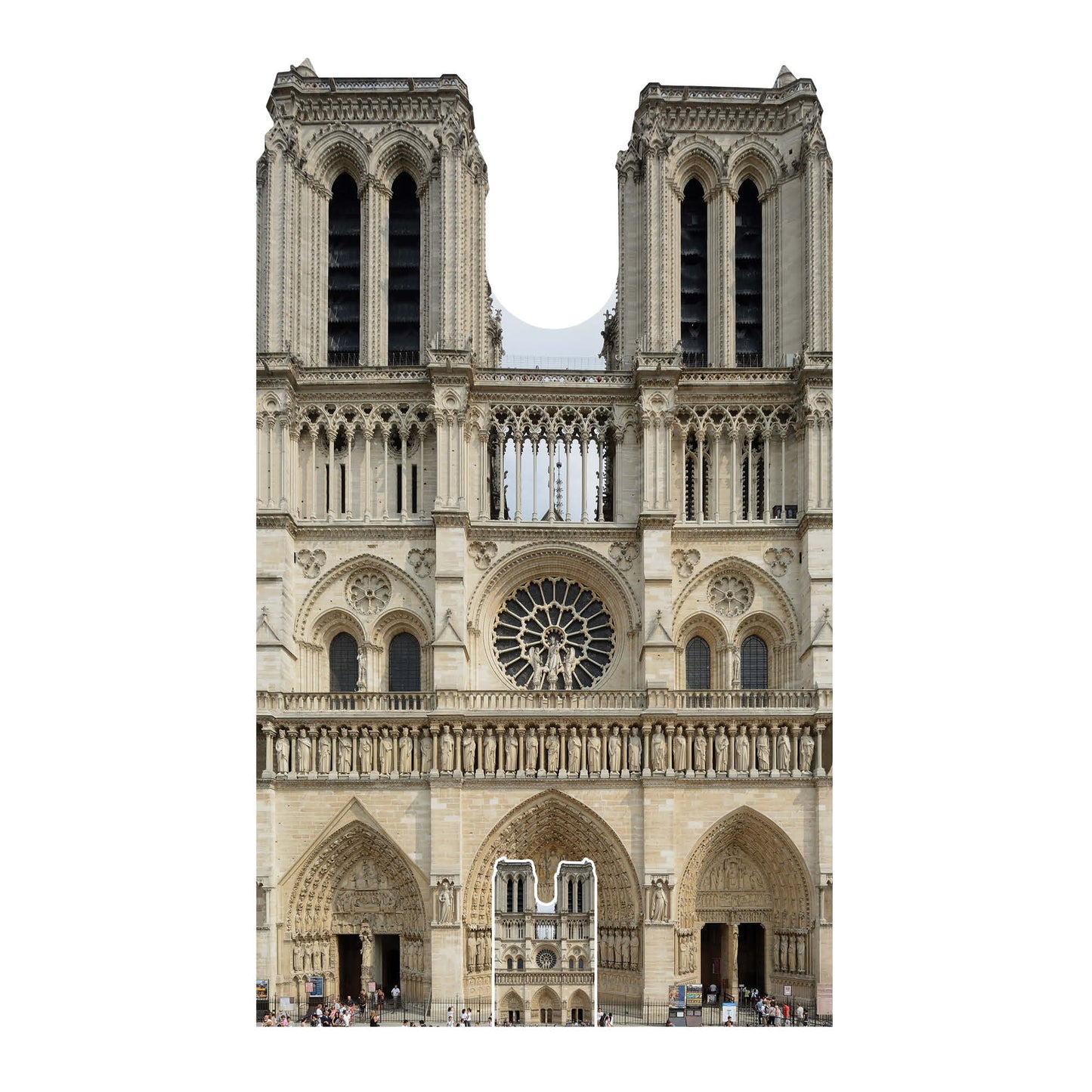 SC1358 Notre-Dame French Cathedral Cardboard Cut Out Height 173cm - mycardboardcutout
