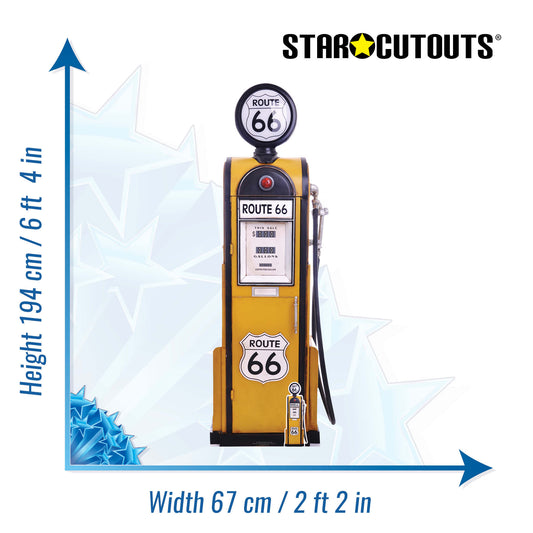 SC1398 Route 66 Gas Pump Cardboard Cut Out Height 194cm - mycardboardcutout