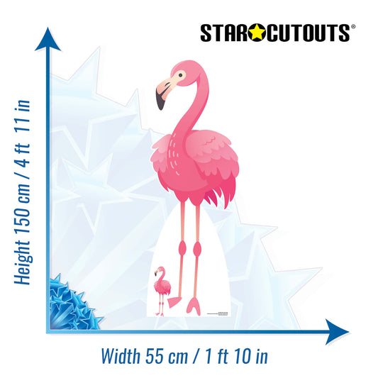 SC1401 Pink Flamingo Cardboard Cut Out Height 150cm - mycardboardcutout