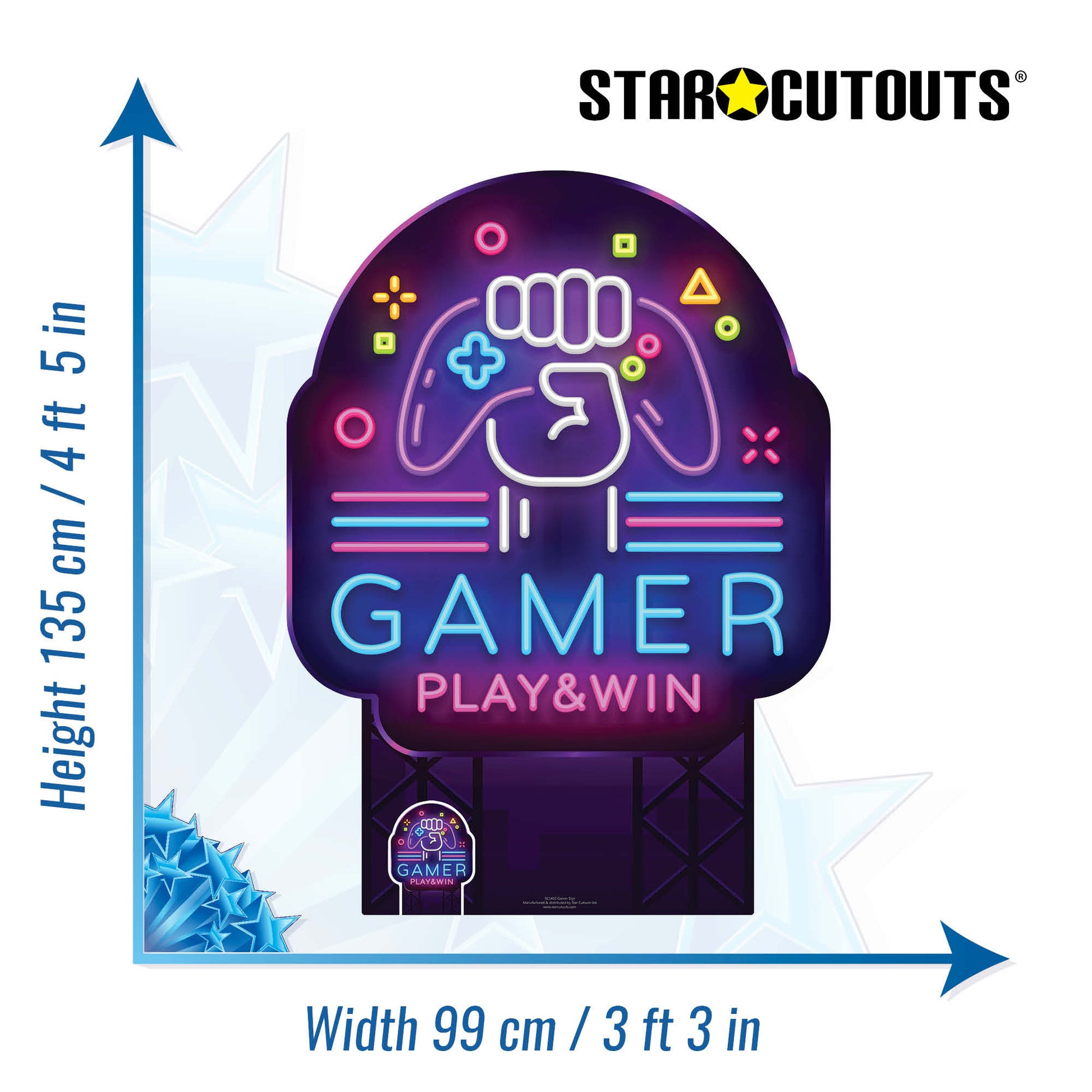 SC1402 Gamer Sign Cardboard Cut Out Height 135cm - mycardboardcutout