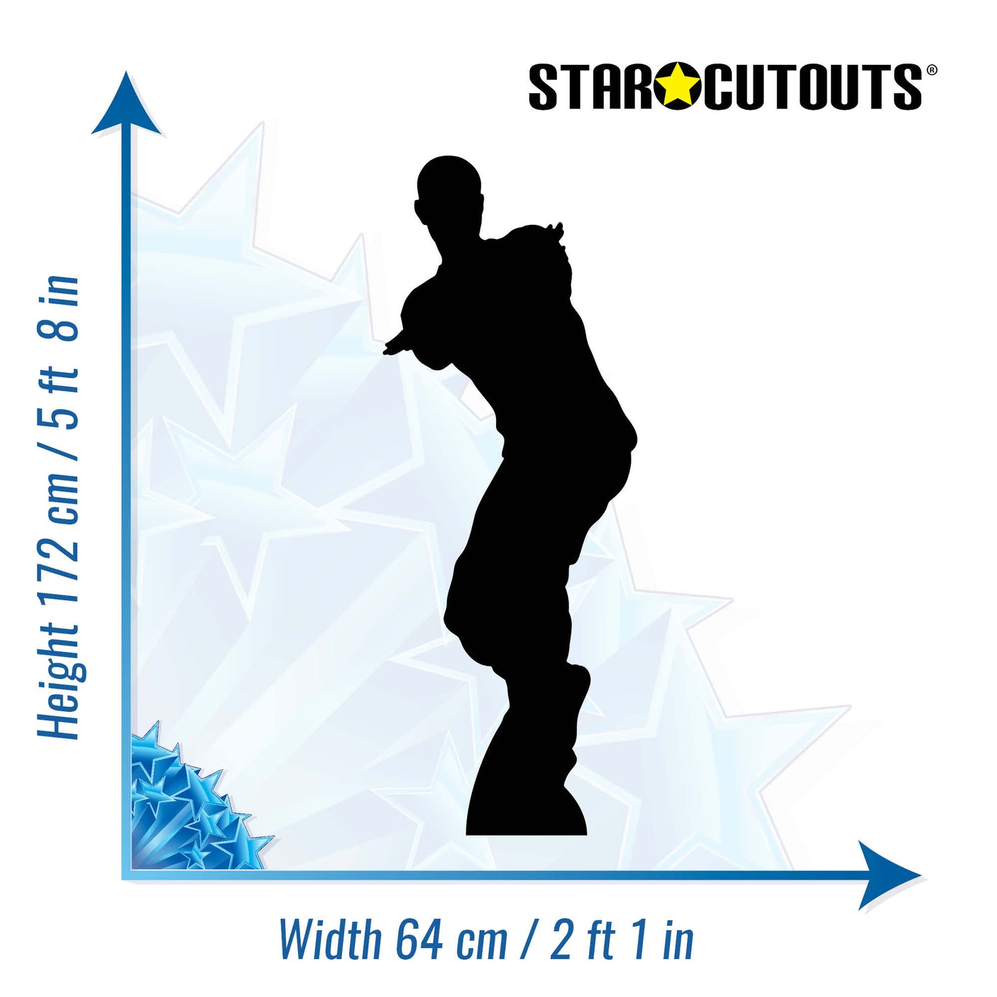 SC1403 Dancing Gamer Silhouette Cardboard Cut Out Height 172cm