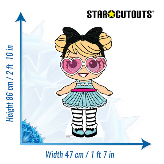 SC1435 Party Doll with Large Eyes and Shades Cardboard Cut Out Height 86cm - mycardboardcutout
