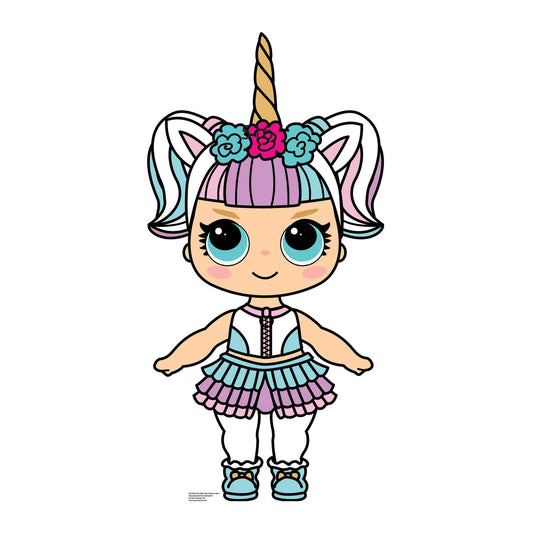 SC1436 Cute Doll with Large Eyes and Unicorn Horn Cardboard Cut Out Height 91cm - mycardboardcutout