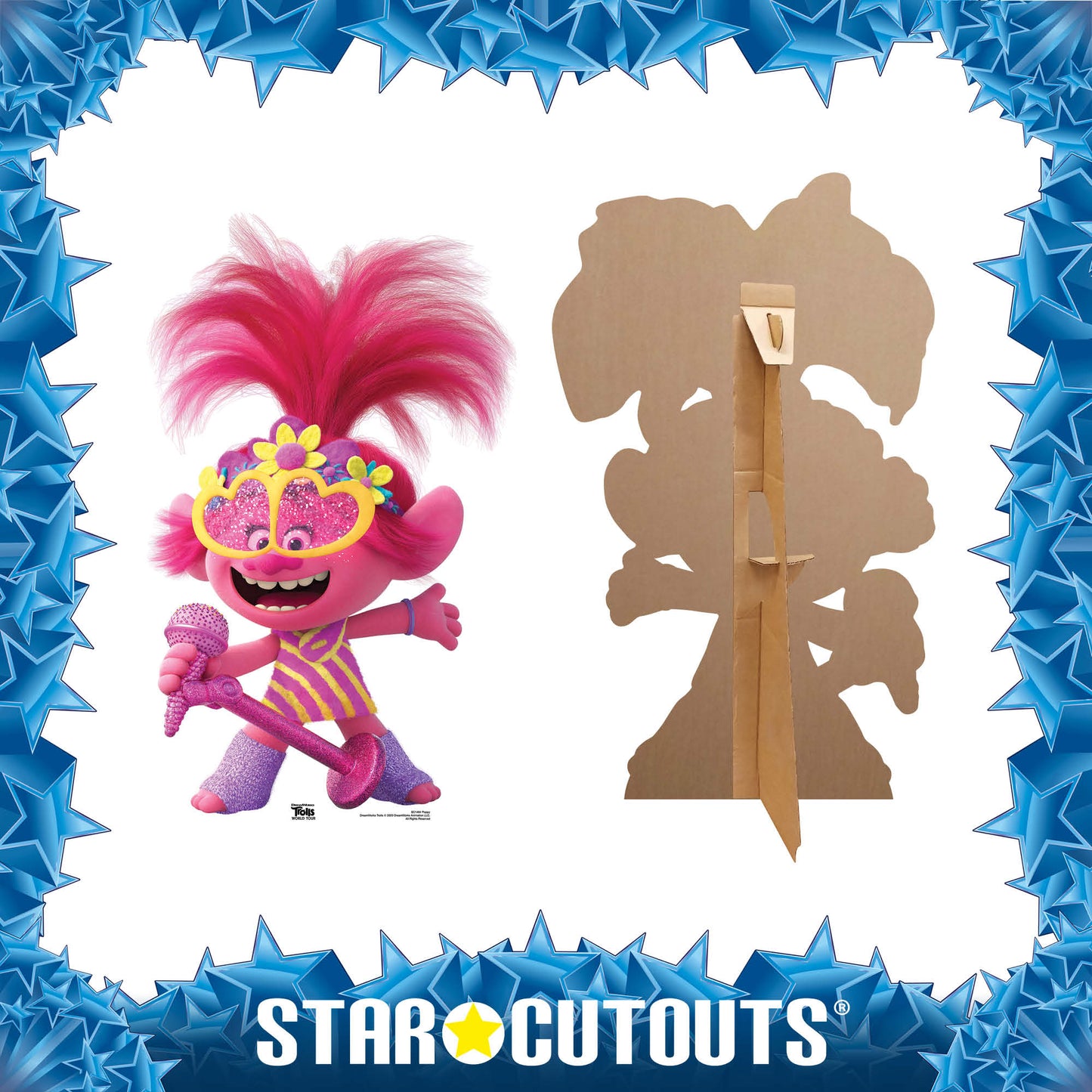 Poppy MINI Microphone Heart Glasses Trolls World Tour Cardboard Cutout - mycardboardcutout