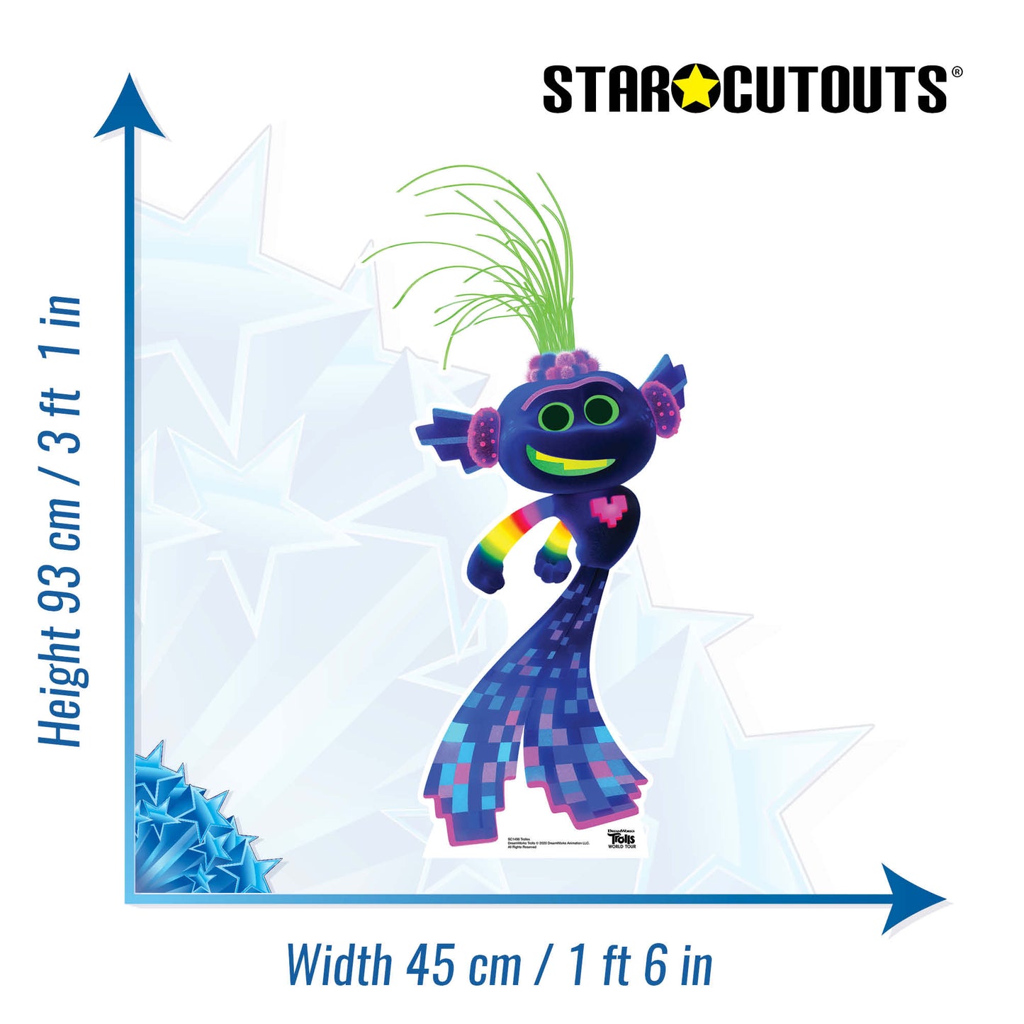 Trollex Techno Trolls World Tour Cardboard Cutout - mycardboardcutout