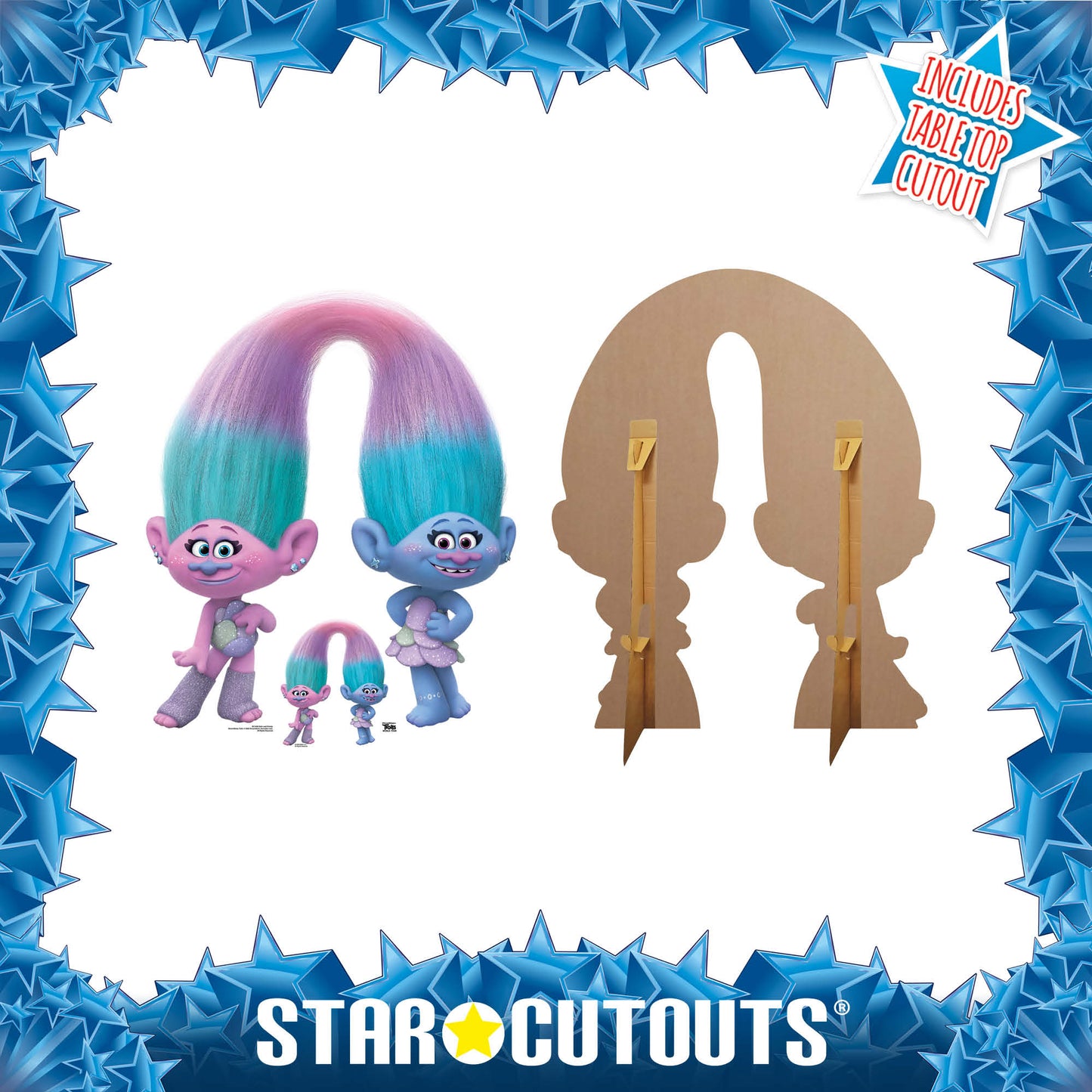 Sisters Satin and Chenile Trolls World Tour Cardboard Cutout - mycardboardcutout