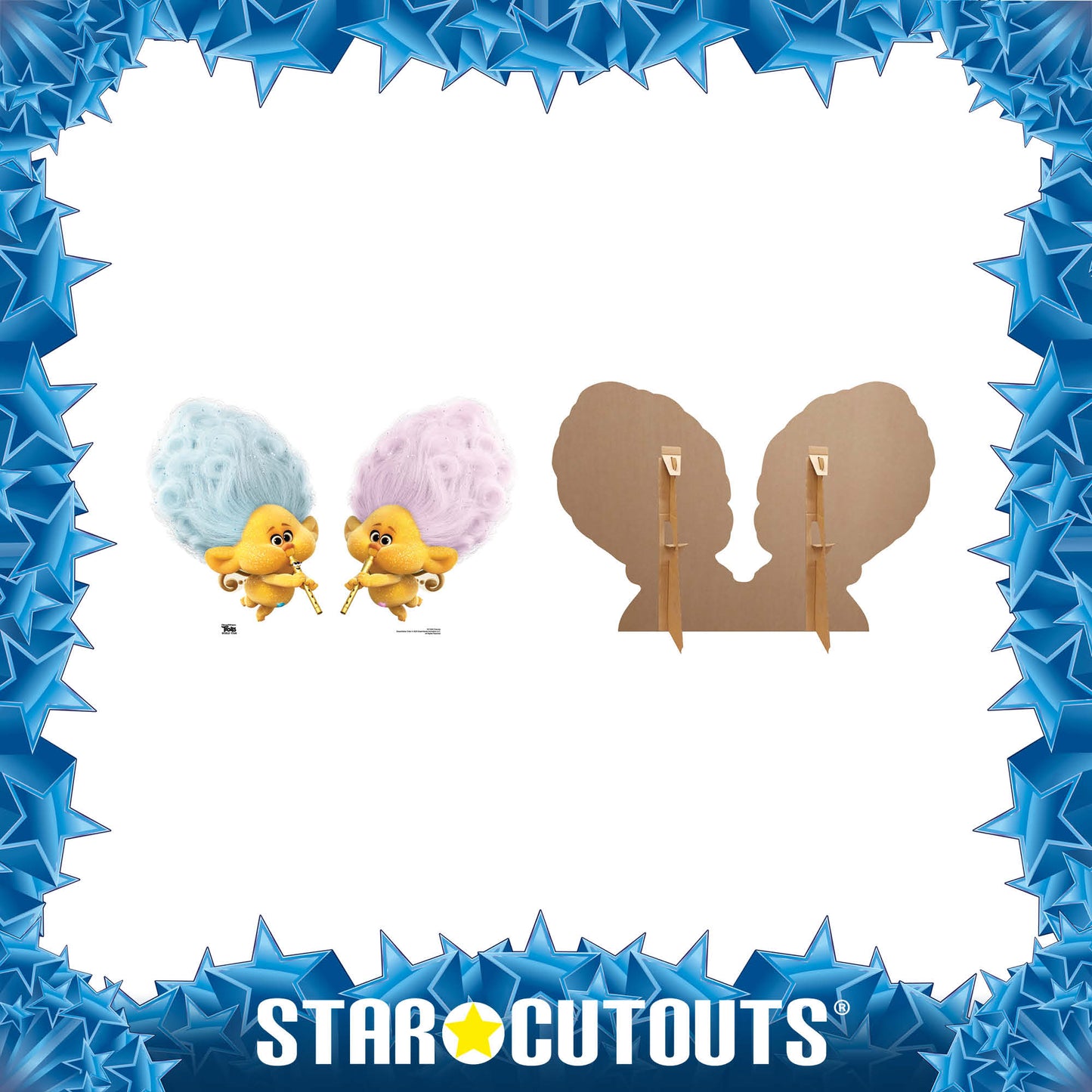 Cherub Blue and Pink Trolls World Tour Cardboard Cutout - mycardboardcutout