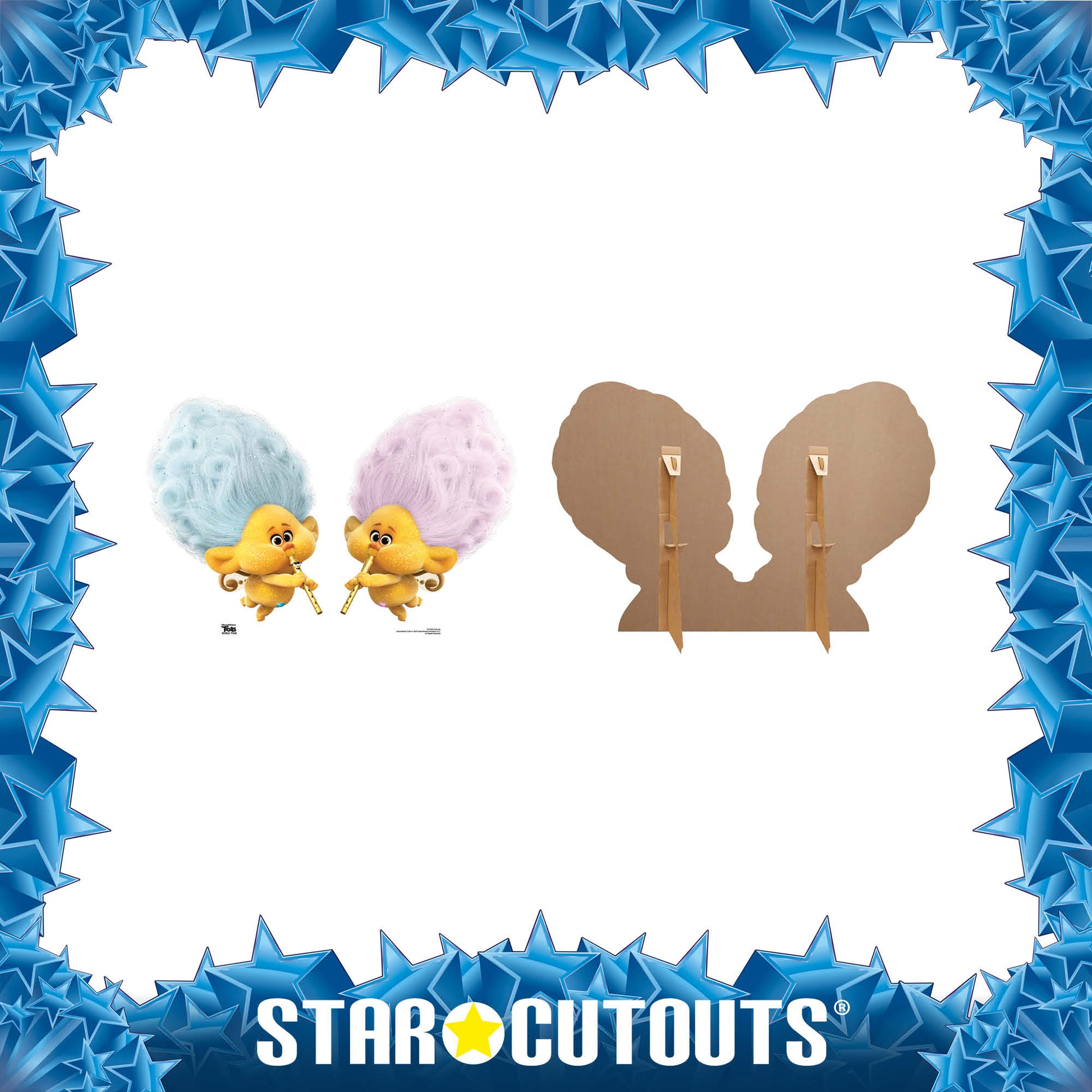 Cherub Blue and Pink Trolls World Tour Cardboard Cutout - mycardboardcutout