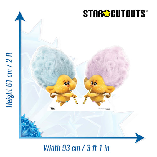 Cherub Blue and Pink Trolls World Tour Cardboard Cutout - mycardboardcutout