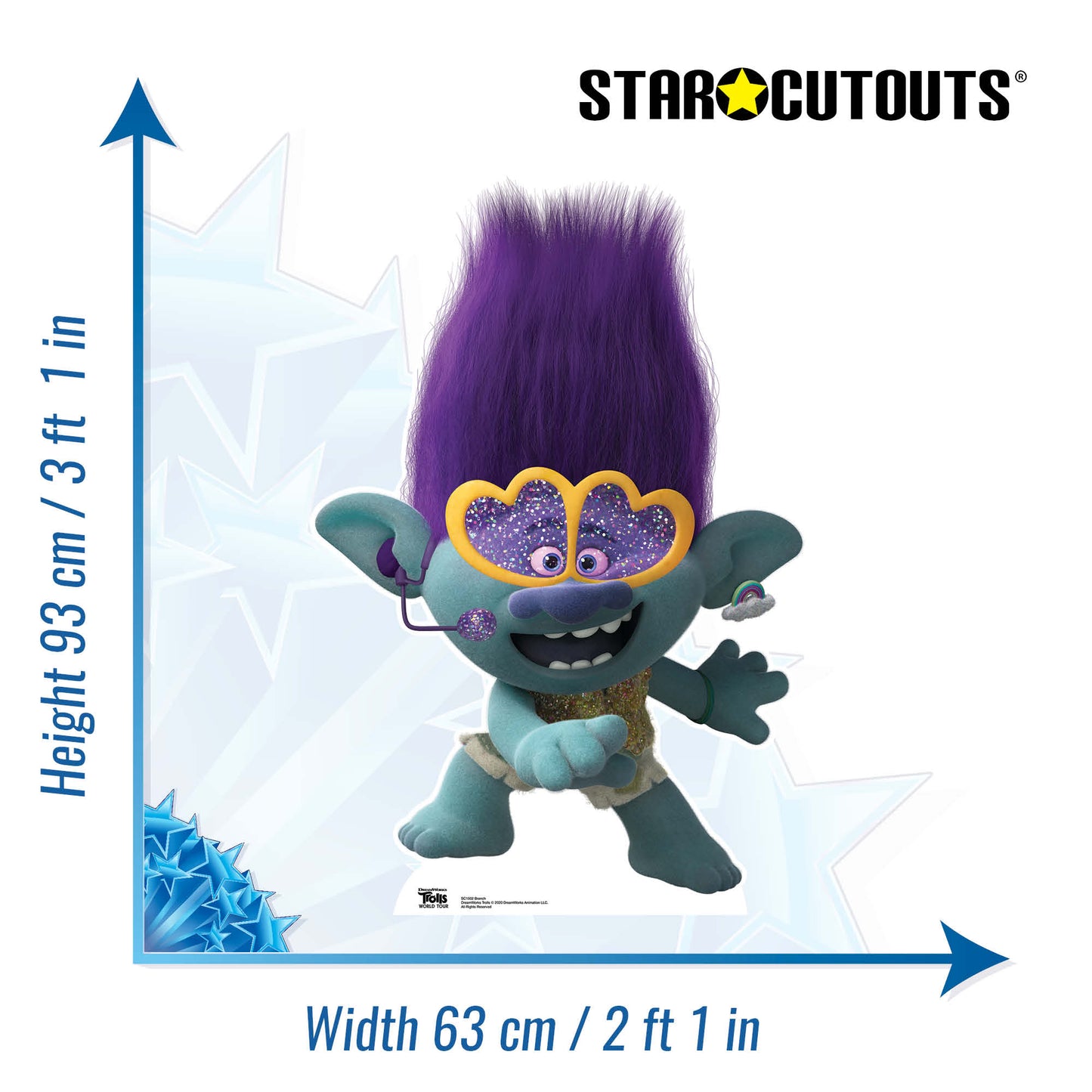 MINI Branch Glasses Trolls World Tour Cardboard Cutout