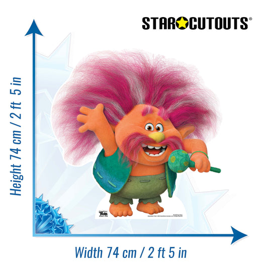 King Peppy Trolls World Tour Cardboard Cutout - mycardboardcutout