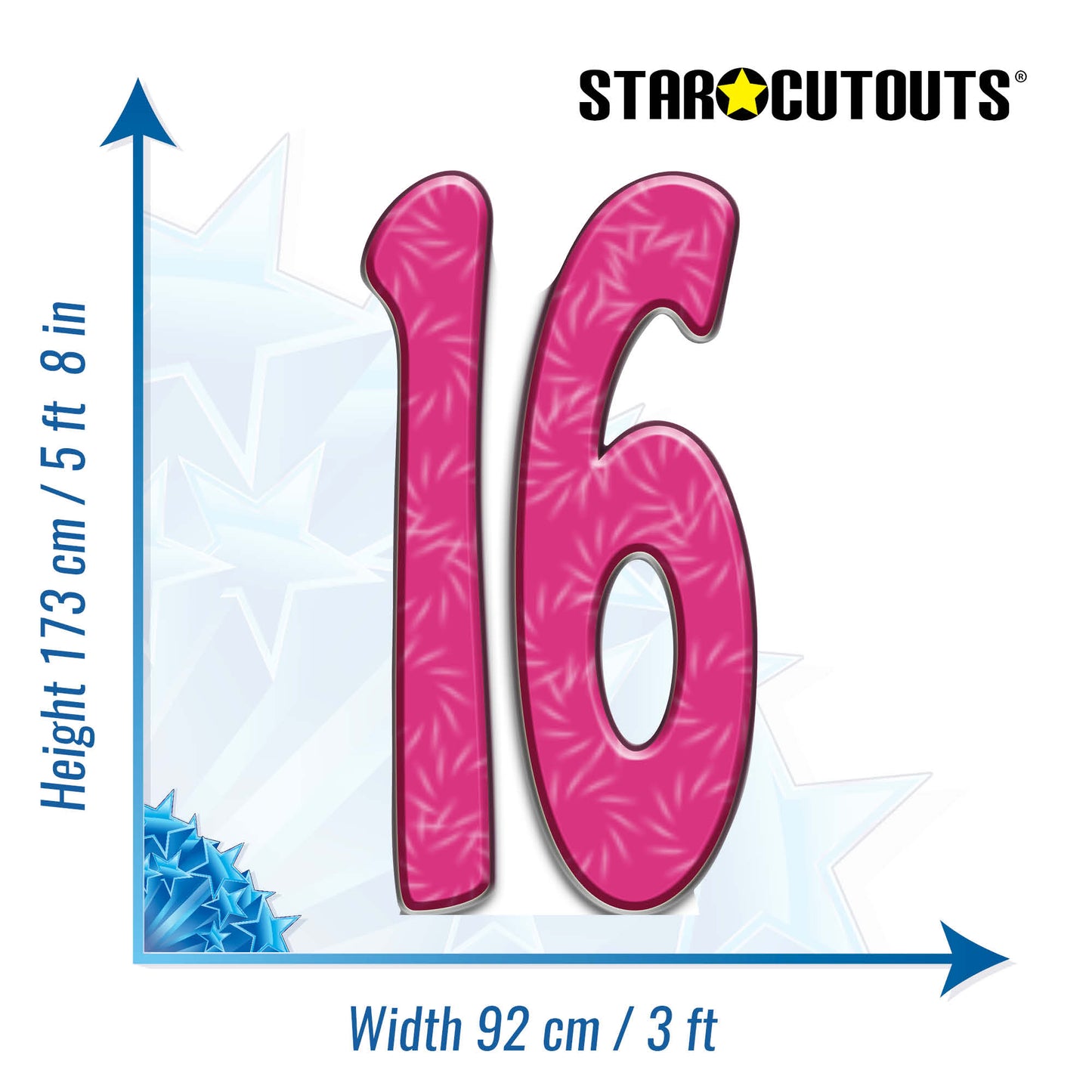 SC150 Number 16 Cardboard Cut Out Height 173cm - mycardboardcutout