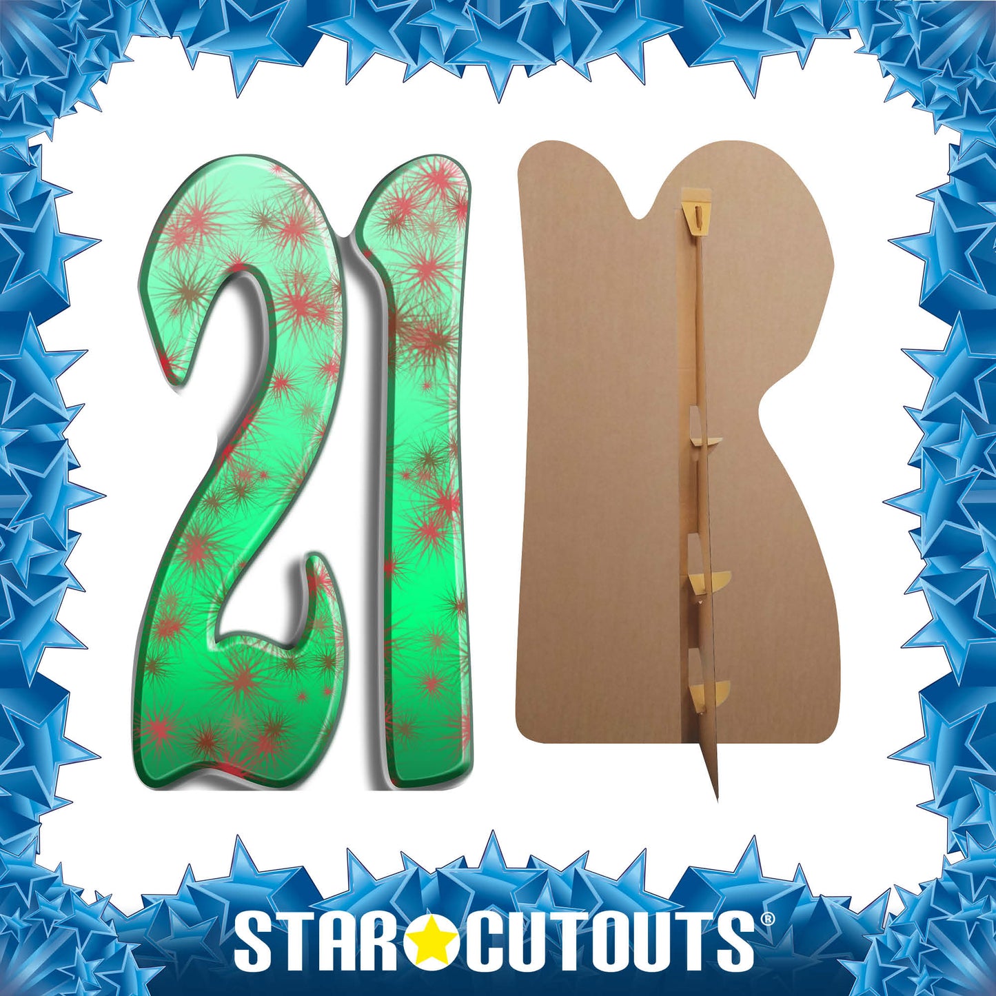 SC152 Number 21 Cardboard Cut Out Height 169cm - mycardboardcutout