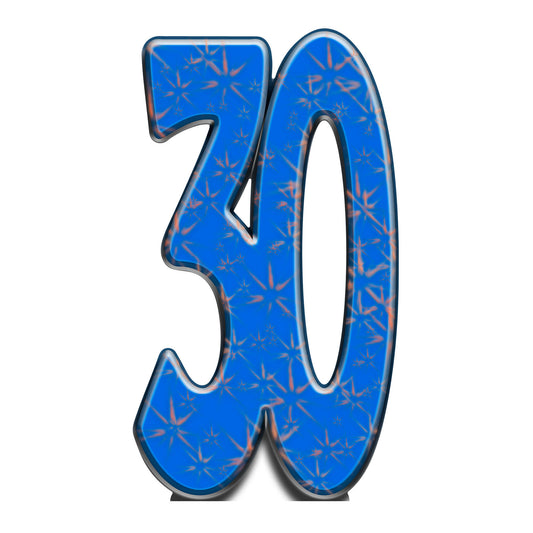 SC153 Number 30 Cardboard Cut Out Height 176cm - mycardboardcutout