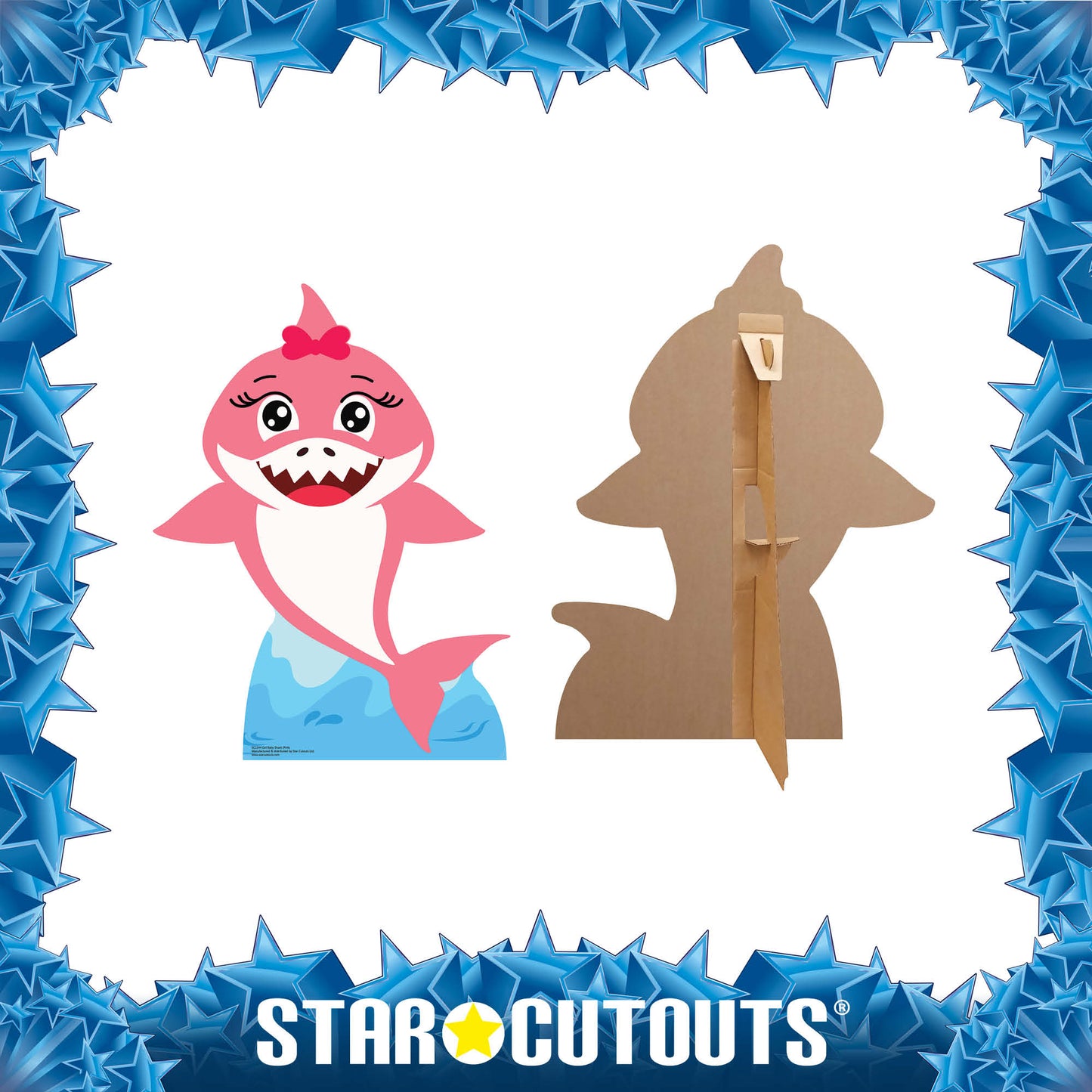 SC1544 Girl Baby Shark Pink Cardboard Cut Out Height 93cm - mycardboardcutout