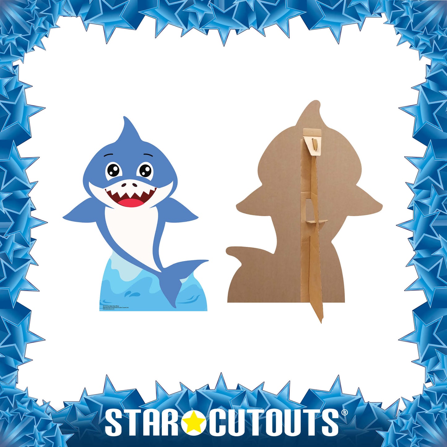 SC1545 Boy Baby Shark Blue Cardboard Cut Out Height 93cm - mycardboardcutout