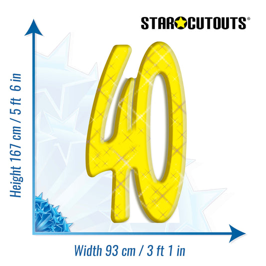 SC154 Number 40 Cardboard Cut Out Height 167cm - mycardboardcutout