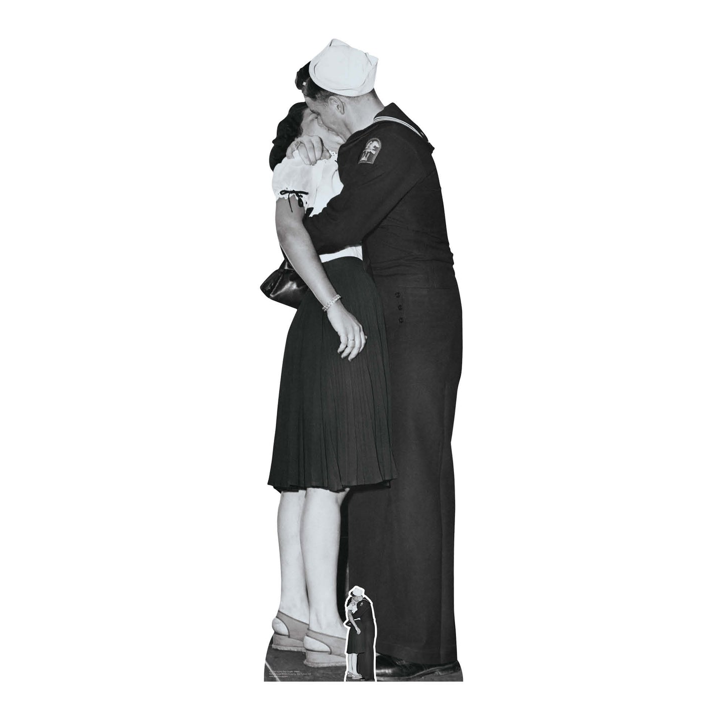 SC1554 Victory Day Couple (Black and White) Cardboard Cut Out Height 184cm - mycardboardcutout