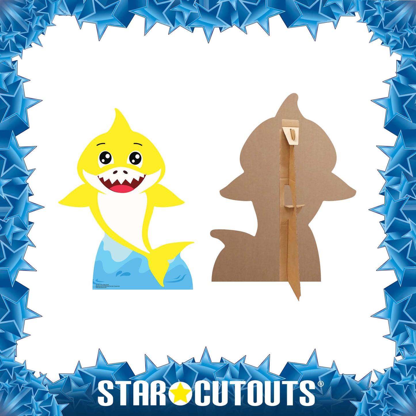 SC1555 Baby Shark Yellow Cardboard Cut Out Height 93cm - mycardboardcutout