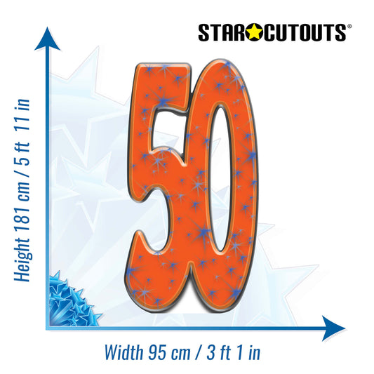 SC155 Number 50 Cardboard Cut Out Height 181cm - mycardboardcutout