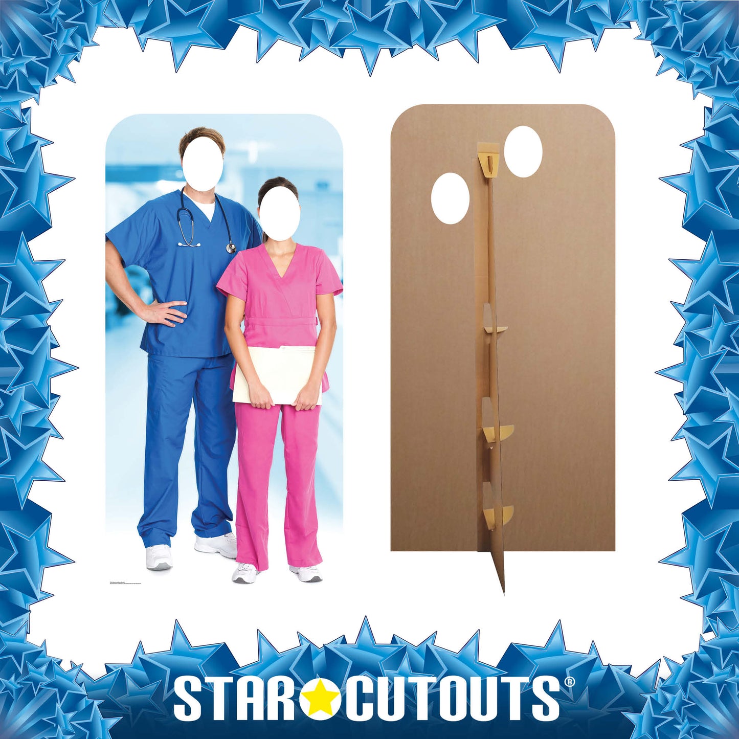 SC1567 Doctor & Nurse Stand-In Cardboard Cut Out Height 190cm - mycardboardcutout