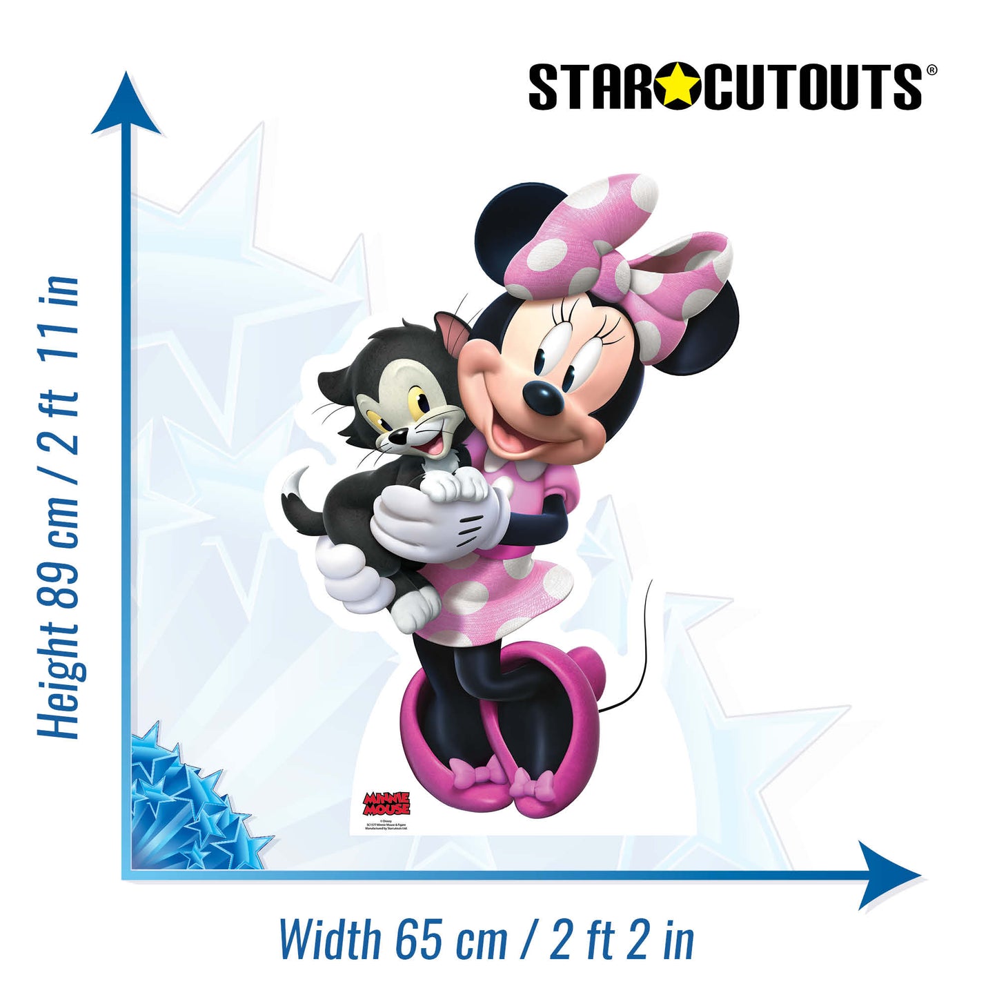 Minnie Mouse and Figaro Cardboard Cut Out Height 89cm