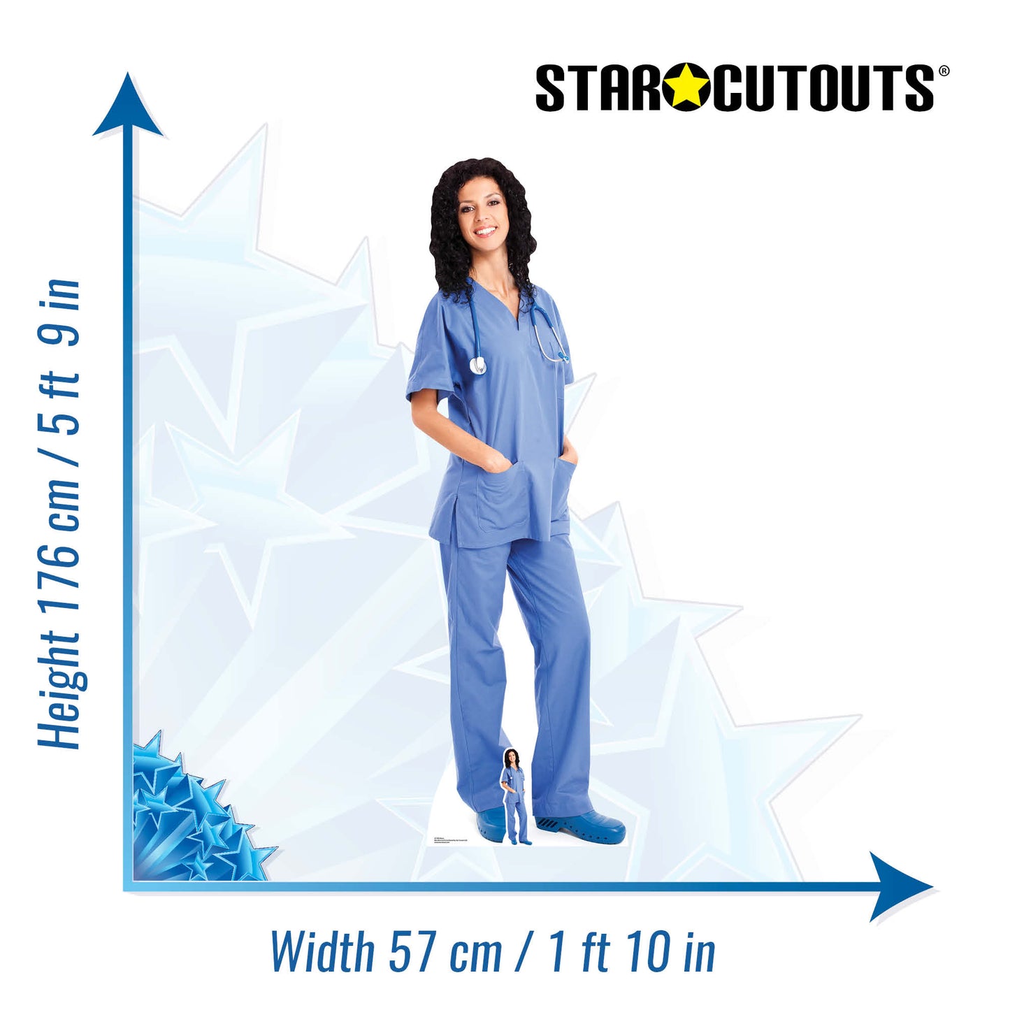 SC1583 Nurse Cardboard Cut Out Height 176cm - mycardboardcutout
