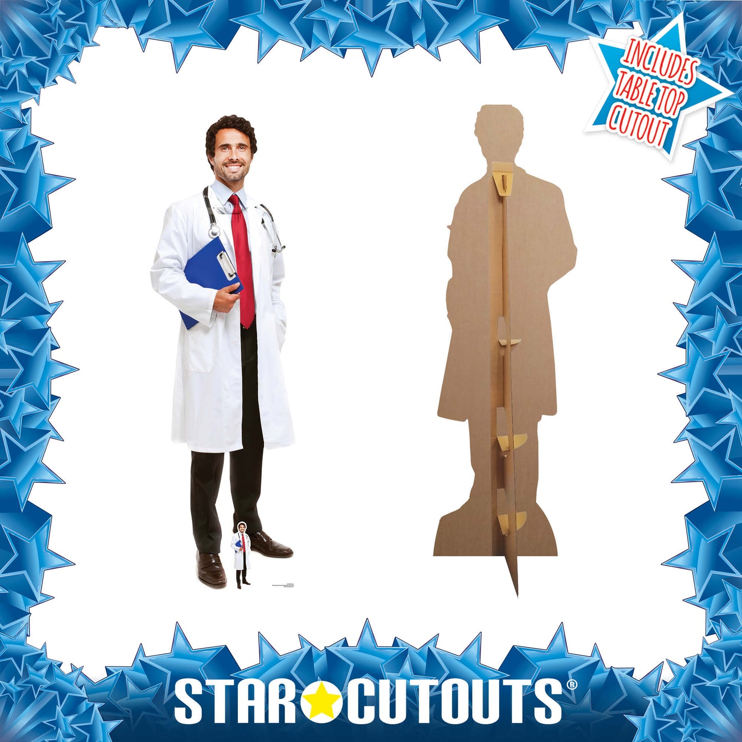 SC1584 Doctor Cardboard Cut Out Height 186cm - mycardboardcutout