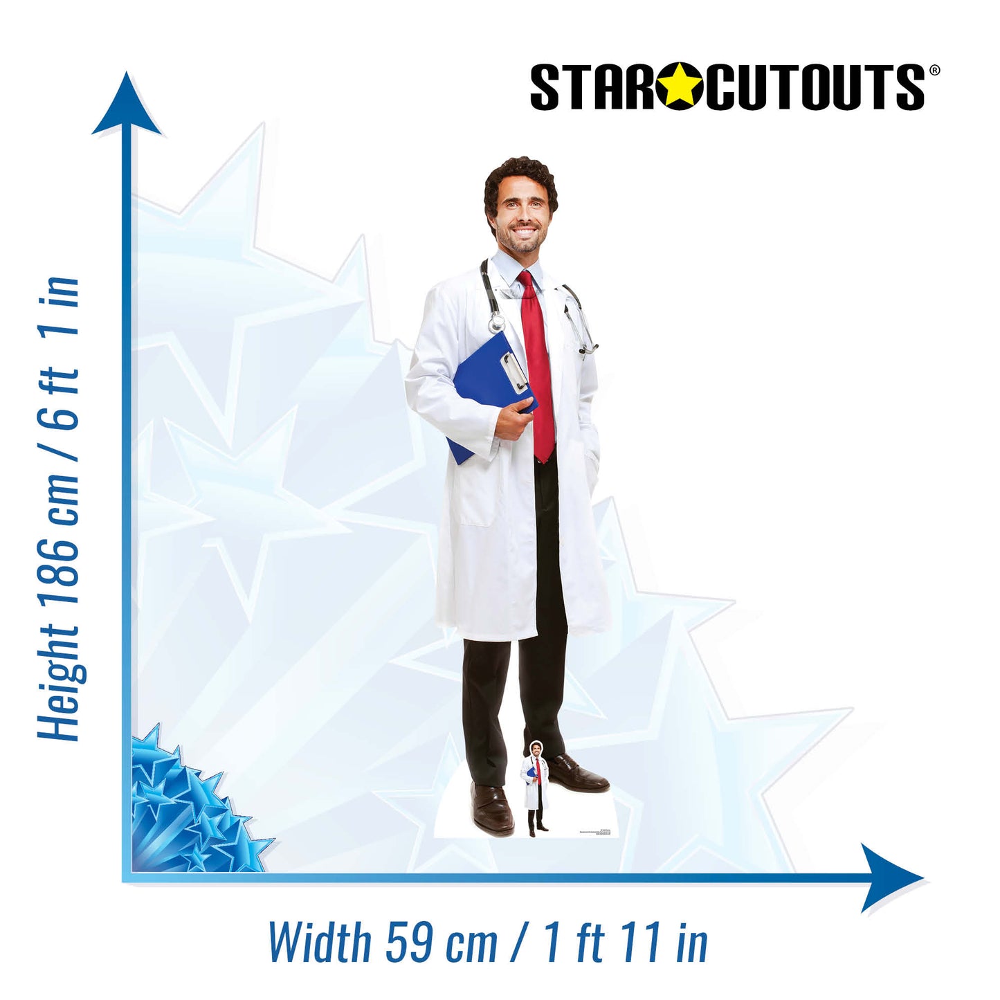 SC1584 Doctor Cardboard Cut Out Height 186cm - mycardboardcutout
