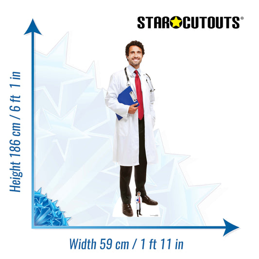 SC1584  Doctor  Cardboard Cut Out Height 186cm - mycardboardcutout
