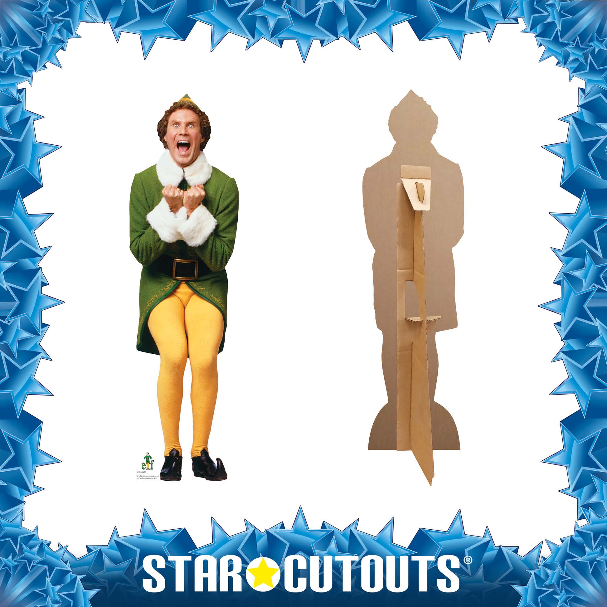 SC1659 Buddy Elf Excited For Christmas (Star Mini) Cardboard Cut Out Height 88cm - mycardboardcutout