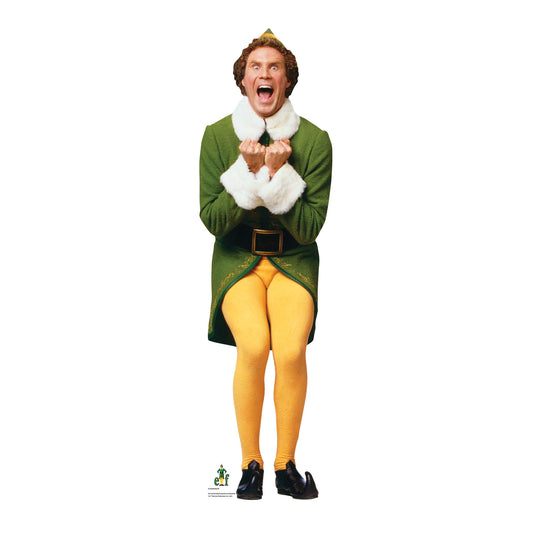 SC1659 Buddy Elf Excited For Christmas (Star Mini) Cardboard Cut Out Height 88cm - mycardboardcutout