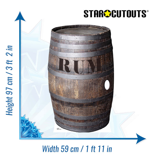SC165 Barrel 'O' Rum Cardboard Cut Out Height 97cm - mycardboardcutout
