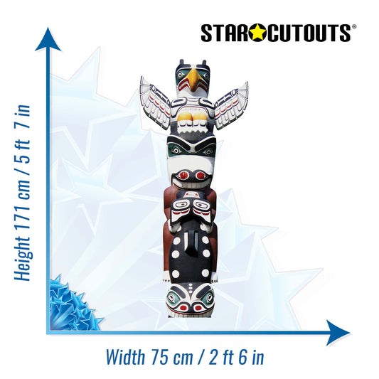 SC166 Totem Pole Cardboard Cut Out Height 171cm - mycardboardcutout