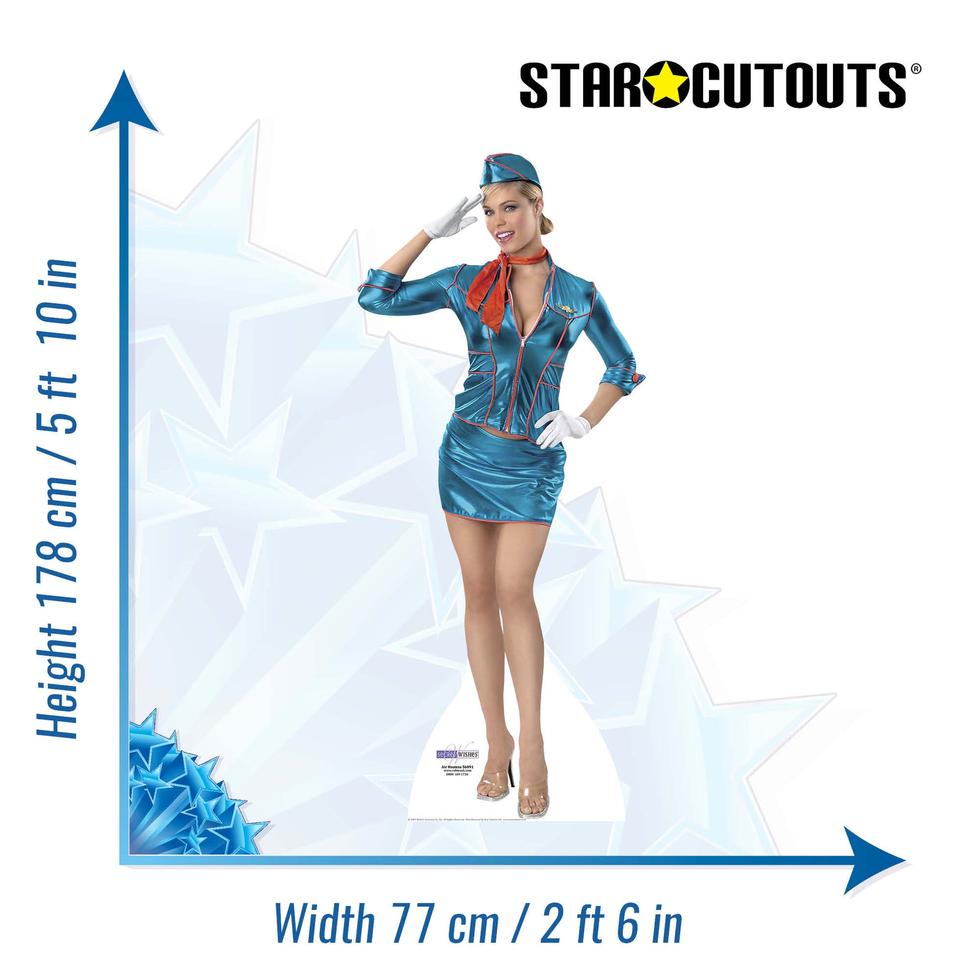 SC185 Air Hostess Cardboard Cut Out Height 178cm - mycardboardcutout