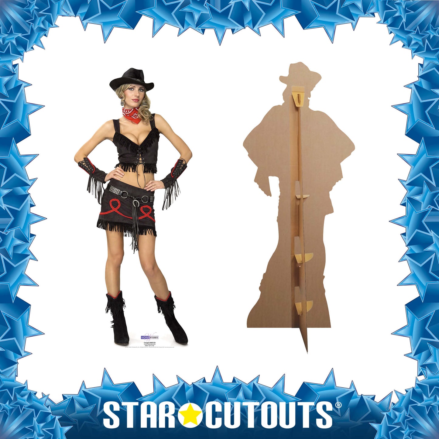 SC187 Cowgirl Cardboard Cut Out Height 181cm - mycardboardcutout