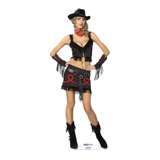 SC187 Cowgirl Cardboard Cut Out Height 181cm - mycardboardcutout