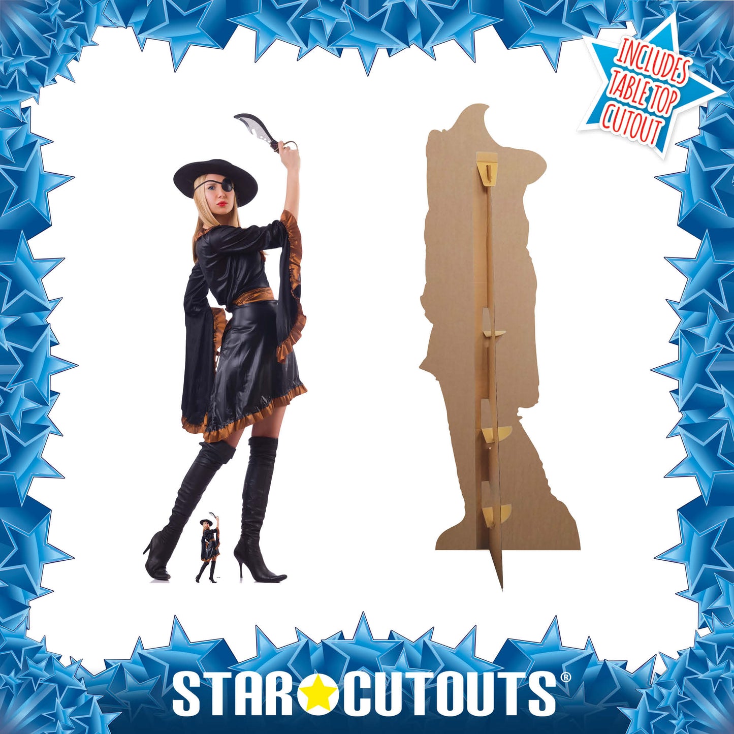 SC2043 Pirate Woman with Sword Cardboard Cut Out Height 192cm