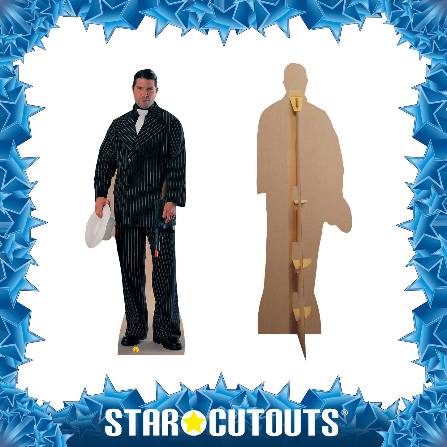 SC210 Gangster (in black pinstripe suit) Cardboard Cut Out Height 189cm - mycardboardcutout