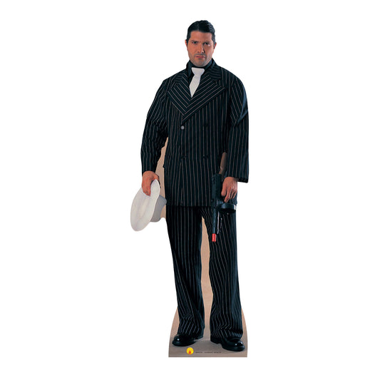 SC210 Gangster (in black pinstripe suit) Cardboard Cut Out Height 189cm - mycardboardcutout