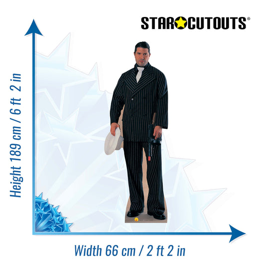 SC210 Gangster (in black pinstripe suit) Cardboard Cut Out Height 189cm - mycardboardcutout